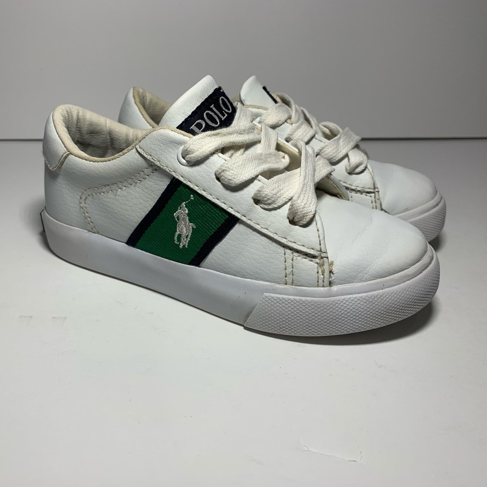 Polo Ralph Lauren Toddler Boys Geoff White Green Sneaker Size‎ 9